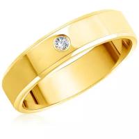 Кольцо Бронницкий Ювелир желтое золото, 585 проба, бриллиант