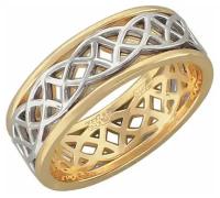 Кольцо обручальное Эстет, комбинированное золото, 585 проба, размер 16.5
