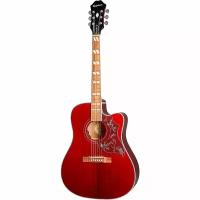 Электроакустическая гитара Epiphone Hummingbird Pro Cutaway Wine Red
