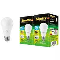 Комплект из 2 светодиодных энергосберегающих ламп Sholtz груша A60 16Вт E27 4200К 220В пластик (Шольц) LEB3071D