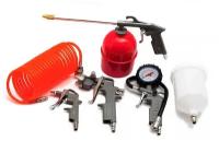 Набор покрасочный 5 пр (пистолет продувочный, подкачка шин, мовиль, краскопульт, шланг) сервис ключ