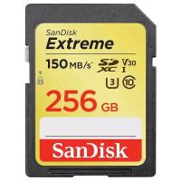 Карта памяти SanDisk SDXC Extreme Class 10 UHS-I U3 (150/70MB/s) 256GB
