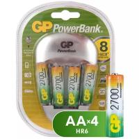 Аккумулятор Ni-Mh 2700 мА·ч 1.2 В GP Rechargeable 2700 Series AA + Зарядное устройство PowerBank