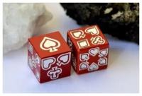 Кости игральные Suit Dice DnD / Металлические кубики Д6 Масти игральных карт, размер-16 мм. / Считать символы масти на гранях дайсов