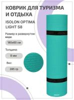 Коврик для туризма и отдыха ISOLON Optima Light S8, 180х60 см бирюзовый
