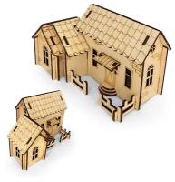 Сборная модель/деревянный конструктор - домик С крыльцом