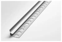 Профиль алюминиевый внутренний для плитки до 7 мм, лука ПК 06-7.2700.01л, длина 2,7м, 01л - Анод серебро матовое