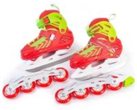 Раздвижные коньки-ролики Mobile Kid Uni Skate (2 в 1), размер M (31-34), красно-зелёный