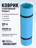 Коврик для фитнеса и гимнастики Isolon Fitness 5 мм, голубой