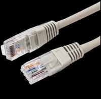 Патч-корд U/UTP 5e кат. 0.5м Filum FL-U5-C-0.5M 26AWG(7x0.16 мм), кабель для интернета, чистая медь, PVC, серый