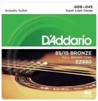 EZ890 AMERICAN BRONZE 85/15 Струны для акустической гитары Super Light 9-45 D`Addario