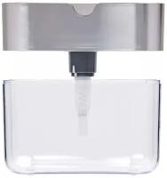 Диспенсер для мыла механический 380 мл/ Дозатор для мыльного раствора / Контейнер с мылом для кухонной губки