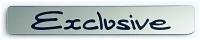 Шильдик, надпись, эмблема Exclusive (хром) на двухстороннем скотче, 12х2см