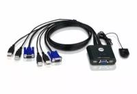 KVM переключатель ATEN CS22U / CS22U-AT, 2-портовый USB, VGA кабельный KVM коммутатор с. ATEN CS22U-AT