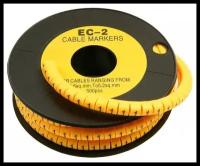 Маркер кабельный клипса с маркировкой бирка для кабеля RIPO жёлтый диаметр 7.4 мм цифра 1 арт. 006-900021