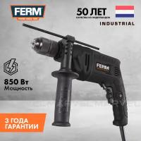 Перфоратор, дрель ударная FERM PDM1060P_K, 850Вт, 0 -3000 об/мин, БЗП, 13мм, кейс