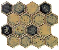 Мозаика Gaudi Hexa-29-4 из глянцевой керамики размер 27.5х24 см толщ. 10 мм площадь 0.066 м2 на сетке