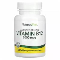 NaturesPlus, Vitamin B12, 2,000 mcg, 60 Tablets