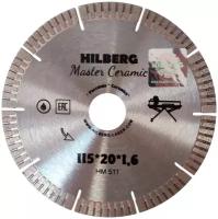 Диск алмазный отрезной 115*8*20 HILBERG Master Сeramic HM511