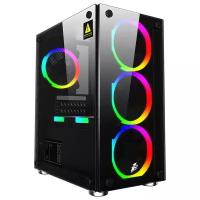 Корпус 1STPLAYER FIREBASE X2 / mATX, tempered glass side panels / 4x 120mm LED fans inc. / X2-4R1