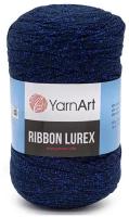 Пряжа для вязания YarnArt 'Ribbon Lurex' 250гр 110м (60% хлопок, 20% вискоза, полиэстер, 20% металлик) (740 темно-синий), 4 мотка