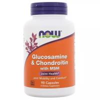 Препарат для укрепления связок и суставов NOW Glucosamine & Chondroitin with MSM, 90 шт