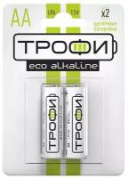 Батарейка ТРОФИ Eco Alkaline AA (LR6), в упаковке: 2 шт