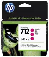 Картридж HP 712 3ED78A для DJ T230/T630/T650/Studio, пурпурные, тройная упаковка 3ED68A (3*29мл)