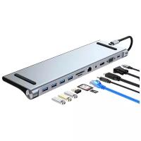 Док-станция PALMEXX 11в1 USB-C to HDMI+VGA+4*USB3.0+USBC+CR+LAN+AUX