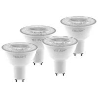 Упаковка светодиодных ламп 4 шт. Yeelight Smart Bulb W1 Dimmable, YLDP004, 4-pack, GU10, GU10, 4.8Вт, 2700 К