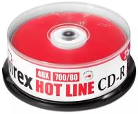 Диски Mirex CD-R80 Cake Box (25 шт.) 700Mb 48x HotLine (UL120050A8M)