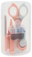 Mum&Baby Детский маникюрный набор (ножницы, книпсер, пилка, пинцет), цвет розовый