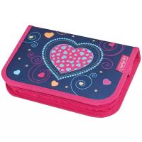 Herlitz Пенал пустой 1 молния Blue Hearts 50014170