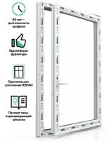 Пластиковое окно ПВХ REHAU BLITZ 900х600 мм, одностворчатое поворотно-откидное правое, однокамерный стеклопакет, белое