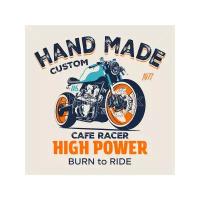 Постер Яркий винтажный плакат со спортивным мотоциклом и надписями 40см. x 40см