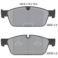 Дисковые тормозные колодки передние Textar 2553101 для Mercedes-Benz GLE-class, Mercedes-Benz M-class, Mercedes-Benz GL-class (4 шт.)