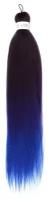SIM-BRAIDS Канекалон трёхцветный, гофрированный, 65 см, 90 гр, цвет русый/синий/голубой(#FR-35) (1 шт.)
