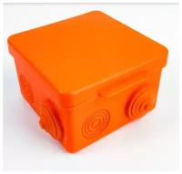 Коробка распределительная ОС размер 100x100x50 мм, гермовводы 7хD 20мм степень защиты IP54 цвет оранжевый