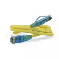 Патч-корд Hyperline PC-LPM-UTP-RJ45-RJ45-C6-1M-LSZH-YL U/UTP, Cat.6 (100% Fluke Component Tested), LSZH, 1 м, желтый