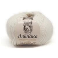 Пряжа для вязания Камтекс 'Альпака' 50 г, 150 м (65% альпака, 20% вискоза, 15% акрил) (205 белый), 6 мотков