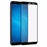 Защитное стекло 5D закалённое для Samsung Galaxy A6 (2018) / A600F / J6 2018 / J600F, чёрное, полный клей, черная рамка, полный экран