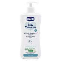 Chicco Baby moments Пена-шампунь Delicate Skin для тела и волос без слез (с дозатором)