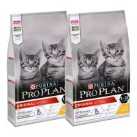 Сухой корм для котят Purina Pro Plan ORIGINAL KITTEN OPTISTART, с высоким содержанием курицы, 2 шт. х 1.5 кг