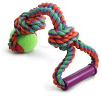 TRIOL Грейфер для собак Веревка цвет. с 2-мя узлами Ручка-мяч 250-260гр Цвет: Разноцветный