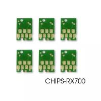 Чипы для картриджей ПЗК и СНПЧ к Epson Stylus Photo RX700 (T5591, T5592, T5593, T5594, T5595, T5596), авто обнуляемые, 6 цветов, chips-rx700