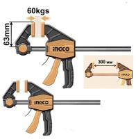 Зажимы тиски 2 шт INGCO струбцина 63х300 HQBC01602 комплект для столярных работ регулируемые