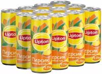 Чай Lipton Персик, банка, 0.25 л, 12 шт