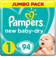 Pampers подгузники New Baby Dry 1 (2-5 кг) 94 шт