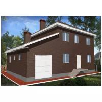 Проект жилого дома SD-proekt 22-0034 (185,5 м2, 14,55*10,0 м, газобетонный блок 375 мм, облицовочный кирпич)