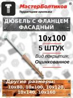 Фасадный дюбель под ключ с фланцем TSX-500 10х100 (5 штук)